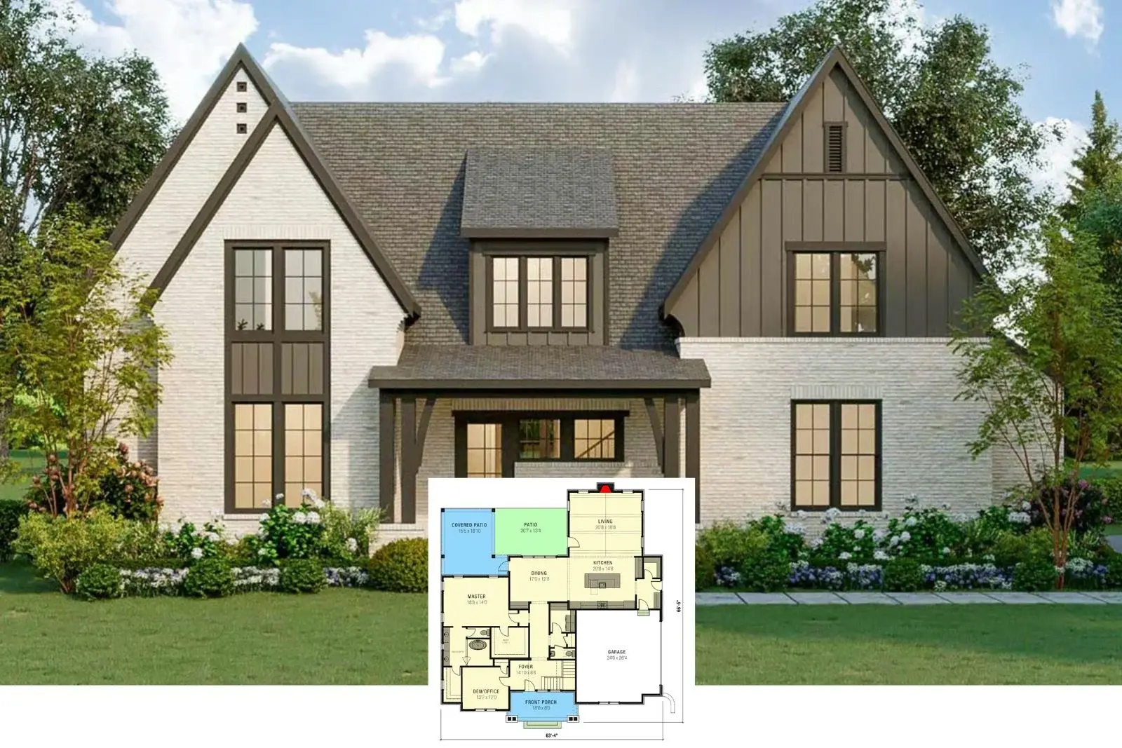 Planul Hawksley: o casă Tudor modernă cu loft și 4 dormitoare (3.665 mp)